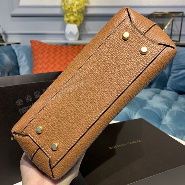 Bottega Veneta女包 純銅五金 寶緹嘉單肩女包 BV小號手提包 壓紋牛皮手拎包  gxz1068